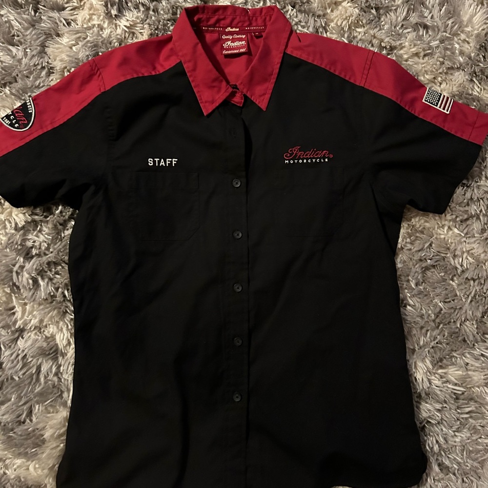 Authentic Indian Motorcycle brand button up men’s shirt.